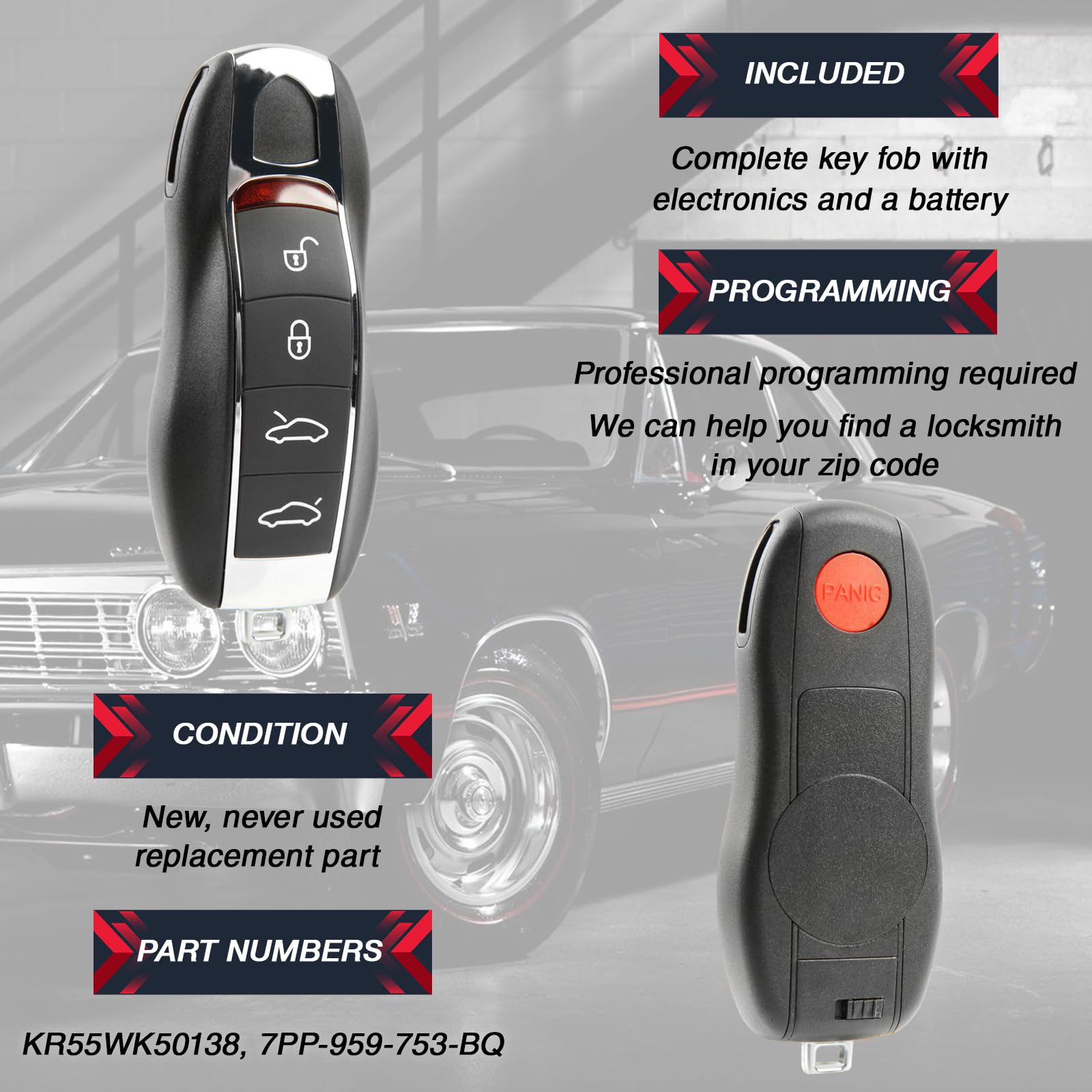 Amazon | USARemote キーレスエントリーリモートカーキーフォブ 4